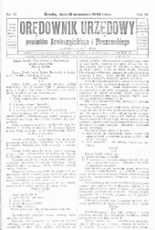 Orędownik Urzędowy Powiatów Krotoszyńskiego i Pleszewskiego 1928.09.19 R.55 Nr75