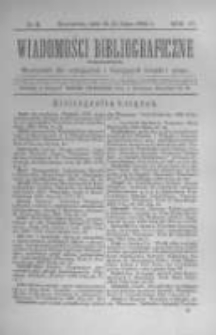 Wiadomości Bibliograficzne Warszawskie. 1885 R.4 nr6