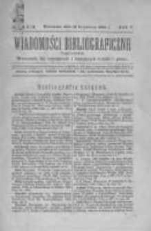 Wiadomości Bibliograficzne Warszawskie. 1886 R.5 nr3,4,5 i 6