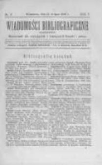 Wiadomości Bibliograficzne Warszawskie. 1886 R.5 nr7