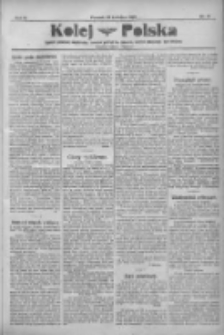 Kolej Polska: tygodnik poświęcony zagadnieniom i rozwojowi polskich dróg żelaznych, sprawom zawodowym i życiu kolejarzy: bezplatny dodatek do "Postępu" 1922.04.22 R.2 Nr13