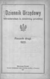 Dziennik Urzędowy Ministerstwa Byłej Dzielnicy Pruskiej 1921.01.12 R.2 Nr1