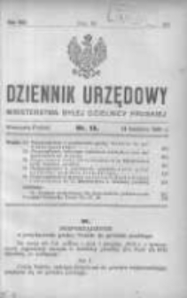 Dziennik Urzędowy Ministerstwa Byłej Dzielnicy Pruskiej 1921.04.14 R.2 Nr15