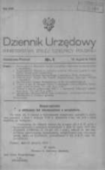 Dziennik Urzędowy Ministerstwa Byłej Dzielnicy Pruskiej 1920.01.12 R.1 Nr1