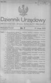 Dziennik Urzędowy Ministerstwa Byłej Dzielnicy Pruskiej 1920.02.18 R.1 Nr7