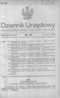 Dziennik Urzędowy Ministerstwa Byłej Dzielnicy Pruskiej 1920.03.31 R.1 Nr14