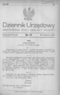 Dziennik Urzędowy Ministerstwa Byłej Dzielnicy Pruskiej 1920.04.26 R.1 Nr17