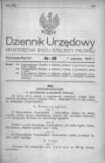 Dziennik Urzędowy Ministerstwa Byłej Dzielnicy Pruskiej 1920.06.07 R.1 Nr29