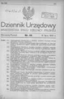Dziennik Urzędowy Ministerstwa Byłej Dzielnicy Pruskiej 1920.07.15 R.1 Nr35