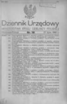 Dziennik Urzędowy Ministerstwa Byłej Dzielnicy Pruskiej 1920.07.27 R.1 Nr38
