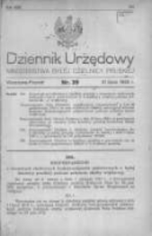 Dziennik Urzędowy Ministerstwa Byłej Dzielnicy Pruskiej 1920.07.31 R.1 Nr39