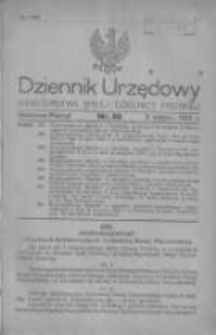 Dziennik Urzędowy Ministerstwa Byłej Dzielnicy Pruskiej 1920.08.06 R.1 Nr40
