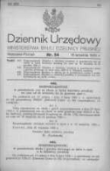 Dziennik Urzędowy Ministerstwa Byłej Dzielnicy Pruskiej 1920.09.15 R.1 Nr54