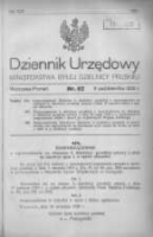 Dziennik Urzędowy Ministerstwa Byłej Dzielnicy Pruskiej 1920.10.09 R.1 Nr62
