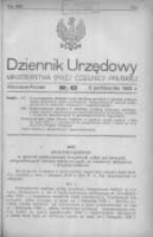 Dziennik Urzędowy Ministerstwa Byłej Dzielnicy Pruskiej 1920.10.12 R.1 Nr63