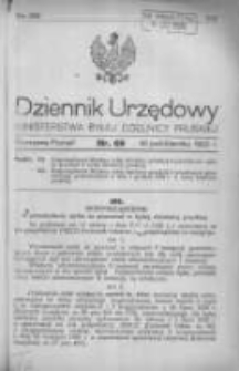Dziennik Urzędowy Ministerstwa Byłej Dzielnicy Pruskiej 1920.10.30 R.1 Nr69