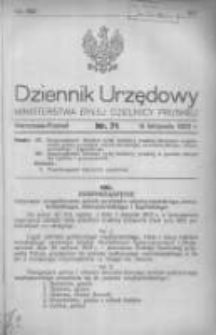 Dziennik Urzędowy Ministerstwa Byłej Dzielnicy Pruskiej 1920.11.10 R.1 Nr71