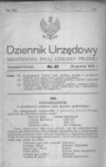 Dziennik Urzędowy Ministerstwa Byłej Dzielnicy Pruskiej 1920.12.29 R.1 Nr81