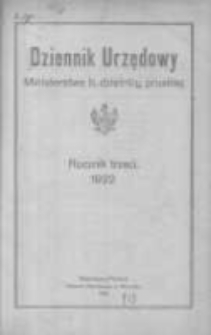 Dziennik Urzędowy Ministerstwa Byłej Dzielnicy Pruskiej 1922.01.27 R.3 Nr1