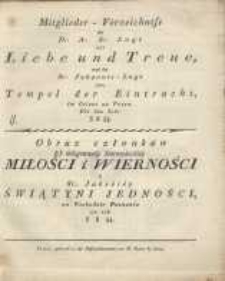Mitgliederverzeichniss der Deputirten Alt Schottischen Loge Liebe und Treue, und der St. Johannis-Loge zum der Tempel Eintracht im Orient zu Posen für das Jahr 5823/24