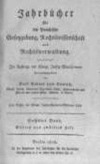 Jahrbücher für die Preussische Gesetzgebung, Rechtswissenschaft und Rechtsverwaltung. 1815 Bd.6