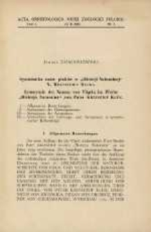 Synonimika nazw ptak&oacute;w w "Historji Naturalnej" X. Krzysztofa Kluka