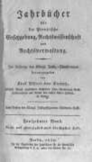 Jahrbücher für die Preussische Gesetzgebung, Rechtswissenschaft und Rechtsverwaltung. 1820 Bd.15