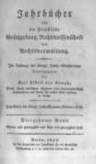 Jahrbücher für die Preussische Gesetzgebung, Rechtswissenschaft und Rechtsverwaltung. 1819 Bd.14