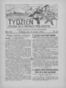 Tydzień: pismo dla rodzin polskich: dodatek niedzielny do "Gazety Szamotulskiej" 1937.08.15 R.12 Nr33