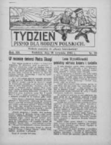 Tydzień: pismo dla rodzin polskich: dodatek niedzielny do "Gazety Szamotulskiej" 1937.09.26 R.12 Nr39