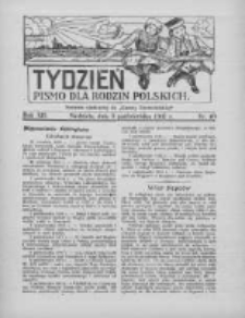 Tydzień: pismo dla rodzin polskich: dodatek niedzielny do "Gazety Szamotulskiej" 1937.10.03 R.12 Nr40