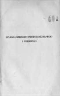 Studya z historyi prawa kościelnego i polskiego