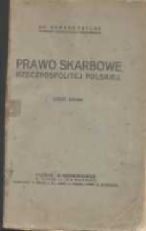 Prawo skarbowe Rzeczpospolitej Polskiej. Cz.2