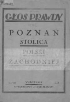 Głos prawdy: Poznań stolica Polski zachodniej