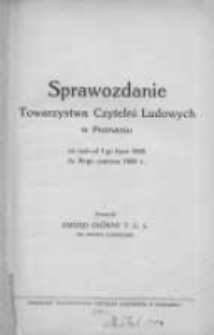 Sprawozdanie Towarzystwa Czytelni Ludowych w Poznaniu za czas od 1-go lipca 1928r. do 30-go czerwca 1929r.