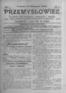 Przemysłowiec. 1903.11.14 R.1 nr7