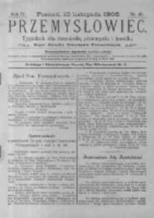 Przemysłowiec. 1906.11.10 R.4 nr45