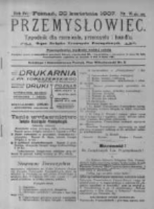 Przemysłowiec. 1907.04.20 R.4 nr16