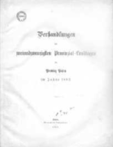 Verhandlungen des zweiundzwanzigsten Provinzial-Landtages der Provinz Posen im Jahre 1882