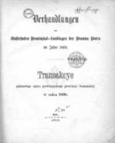 Verhandlungen des f&uuml;nfzehten Provinzial-Landtages der Provinz Posen im Jahre 1868;Transakcye Piętnastego Sejmu Prowincyalnego Prowincyi Poznański&eacute;j