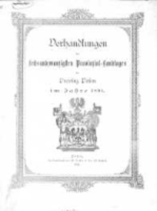 Verhandlungen des sechundzwanzigsten Provinzial-Landtages der Provinz Posen im Jahre 1891