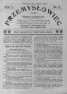 Przemysłowiec. 1908.02.22 R.5 nr8