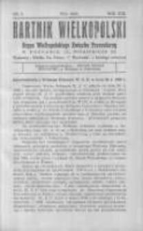 Bartnik Wielkopolski: organ Wielkopolskiego Związku Pszczelarzy 1936 maj R.17 Nr5
