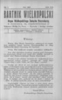 Bartnik Wielkopolski: organ Wielkopolskiego Związku Pszczelarzy 1937 maj R.18 Nr5