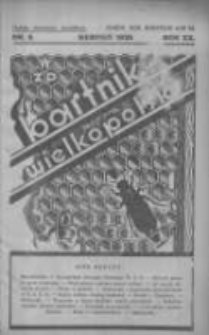Bartnik Wielkopolski: organ Wielkopolskiego Związku Pszczelarzy 1939 sierpień R.20 Nr8