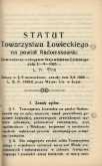 Statut Towarzystwa Łowieckiego na powiat Radomskowski