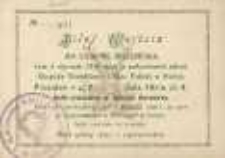 Bilet wejścia na zabawę myśliwską w Kutnie