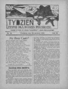 Tydzień: pismo dla rodzin polskich: dodatek niedzielny do "Gazety Szamotulskiej" i "Gazety Międzychodzkiej" 1926.06.13 R.2 Nr24