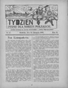 Tydzień: pismo dla rodzin polskich: dodatek niedzielny do "Gazety Szamotulskiej" i "Gazety Międzychodzkiej" 1926.11.21 R.2 Nr47