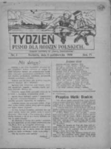 Tydzień: pismo dla rodzin polskich: dodatek niedzielny do "Gazety Szamotulskiej" 1929.10.06 R.4 Nr1